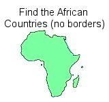 A Picture Quiz to locate the Countries in Africa with no borders shown