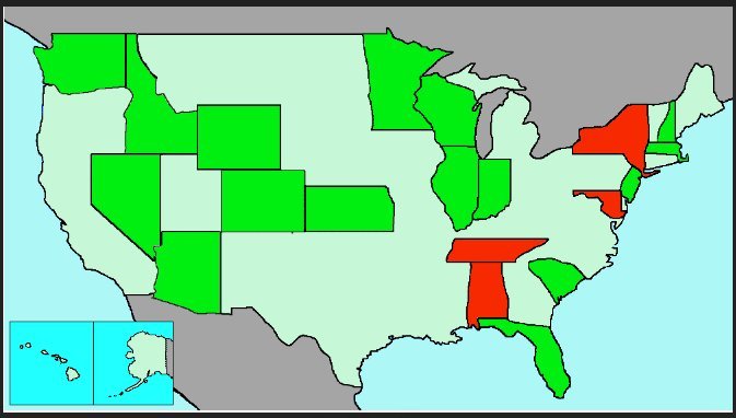 Find the US States - No Borders
